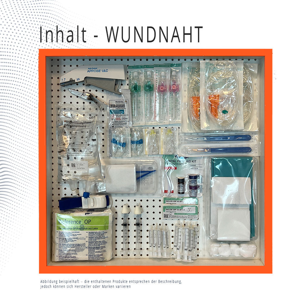 Single Pack Wundnaht – Erste-Hilfe-Set aus der TransOcean Tasche mit Nahtmaterial, Hautklammern & Infusionsbesteck für die Wundversorgung an Bord
