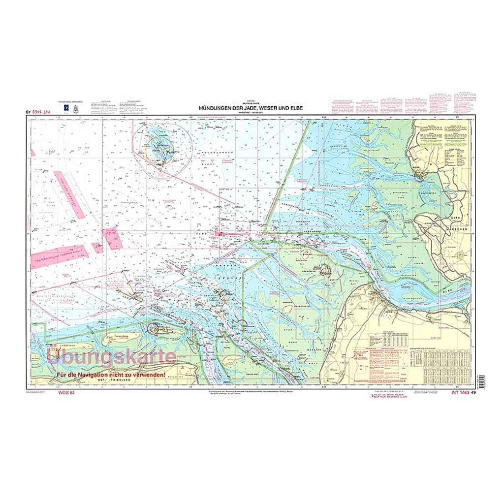 Übungsseekarte D49 für SBF See und SKS Navigationstraining