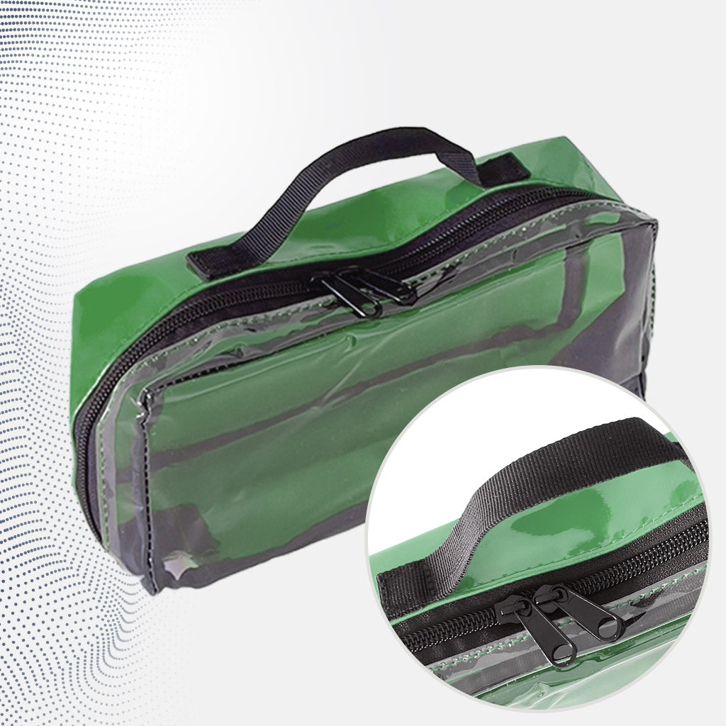 Grüne Modultasche aus wasserabweisendem Planenmaterial mit Tragegriff für Bordausrüstung