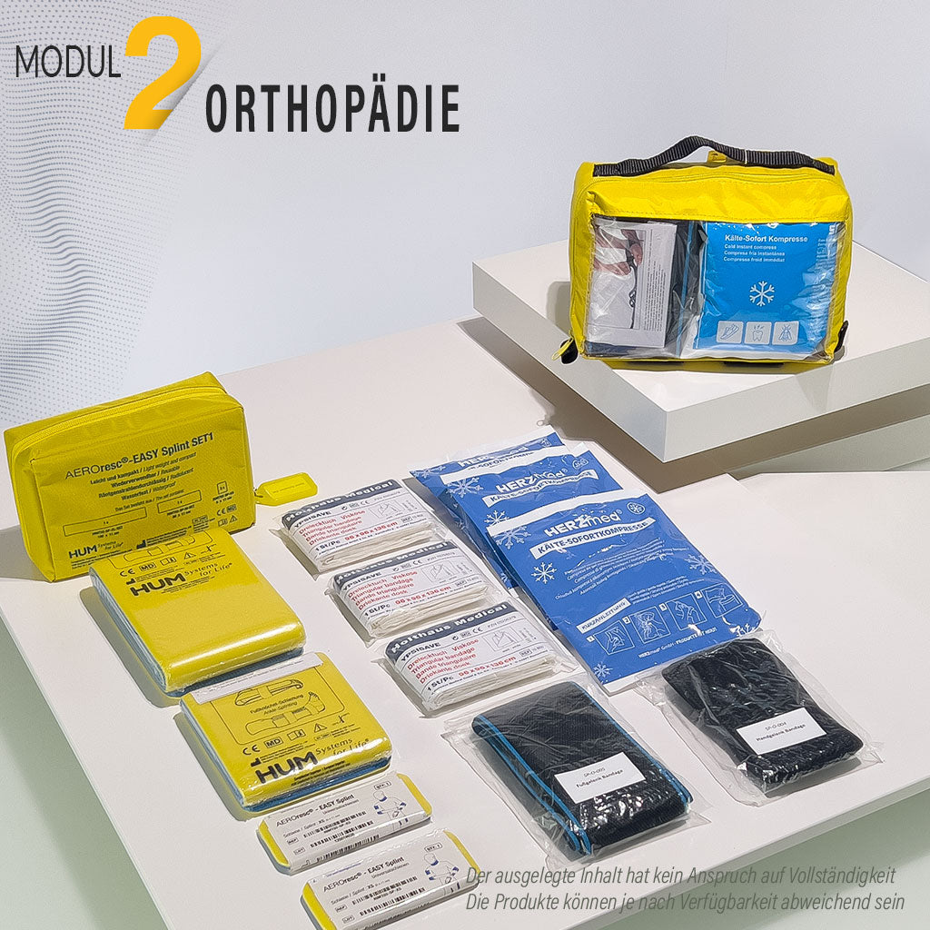 Modul Orthopädie Medizin-Tasche Offshore: Erste Hilfe Ausrüstung an Bord für Segler bei Weltumseglung, Notfallset für Teilnahme an ARC Atlantic Rally for Cruisers oder Regatta