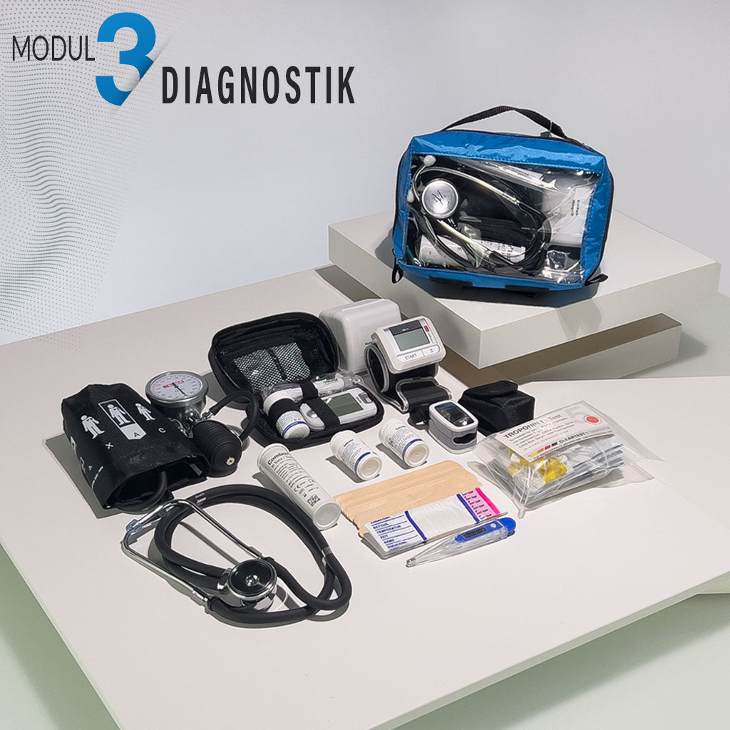 Modul Diagnostik der Medizin-Tasche: Ausrüstung für Segler bei Weltumseglung, Teilnahme an ARC Atlantic Rally for Cruisers oder Regatta