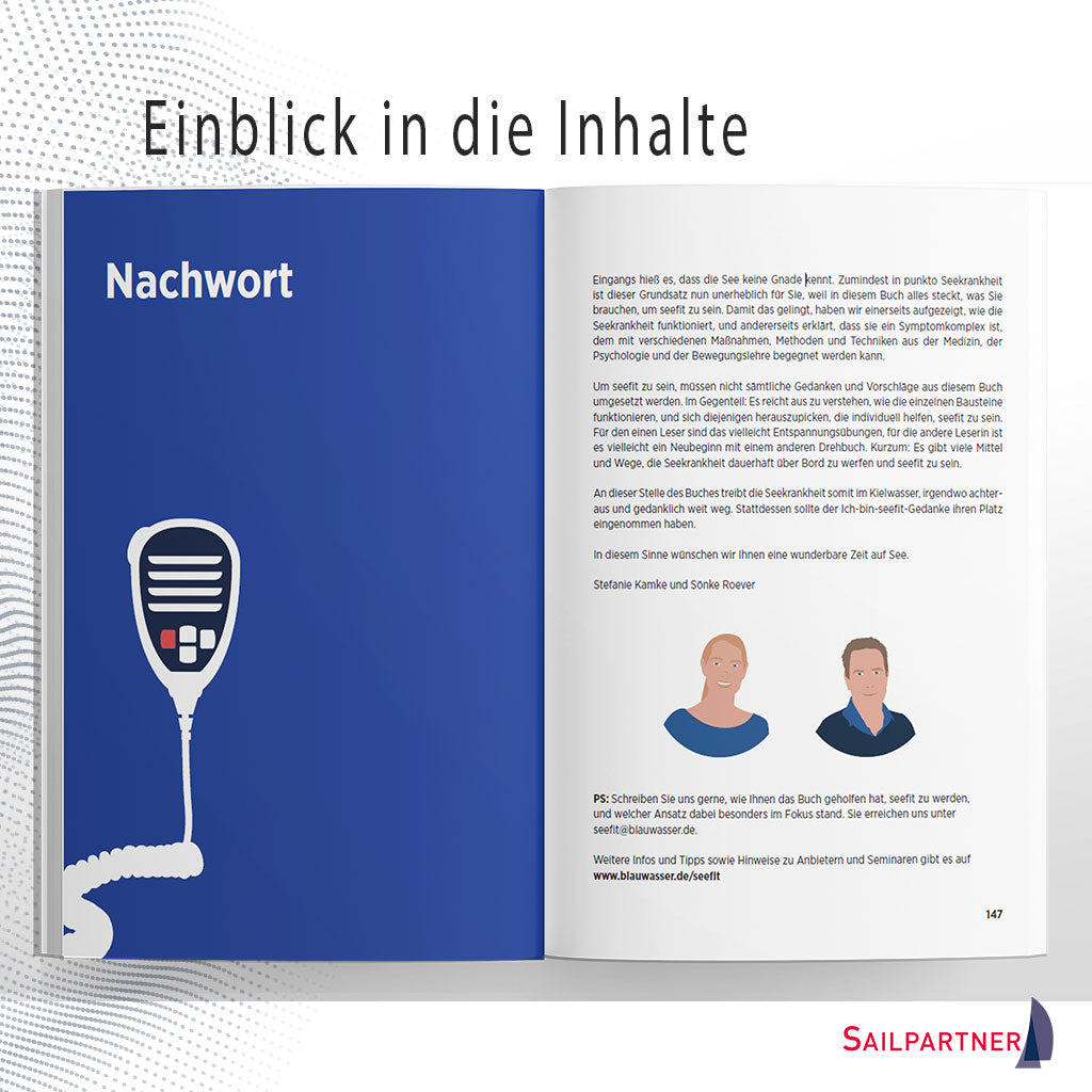 Nachwort zu „seefit statt seekrank“: Sönke Roever und Dr. Stefanie Kamke, bekannt von blauwasser.de, geben abschließende Tipps zur Seekrankheit.