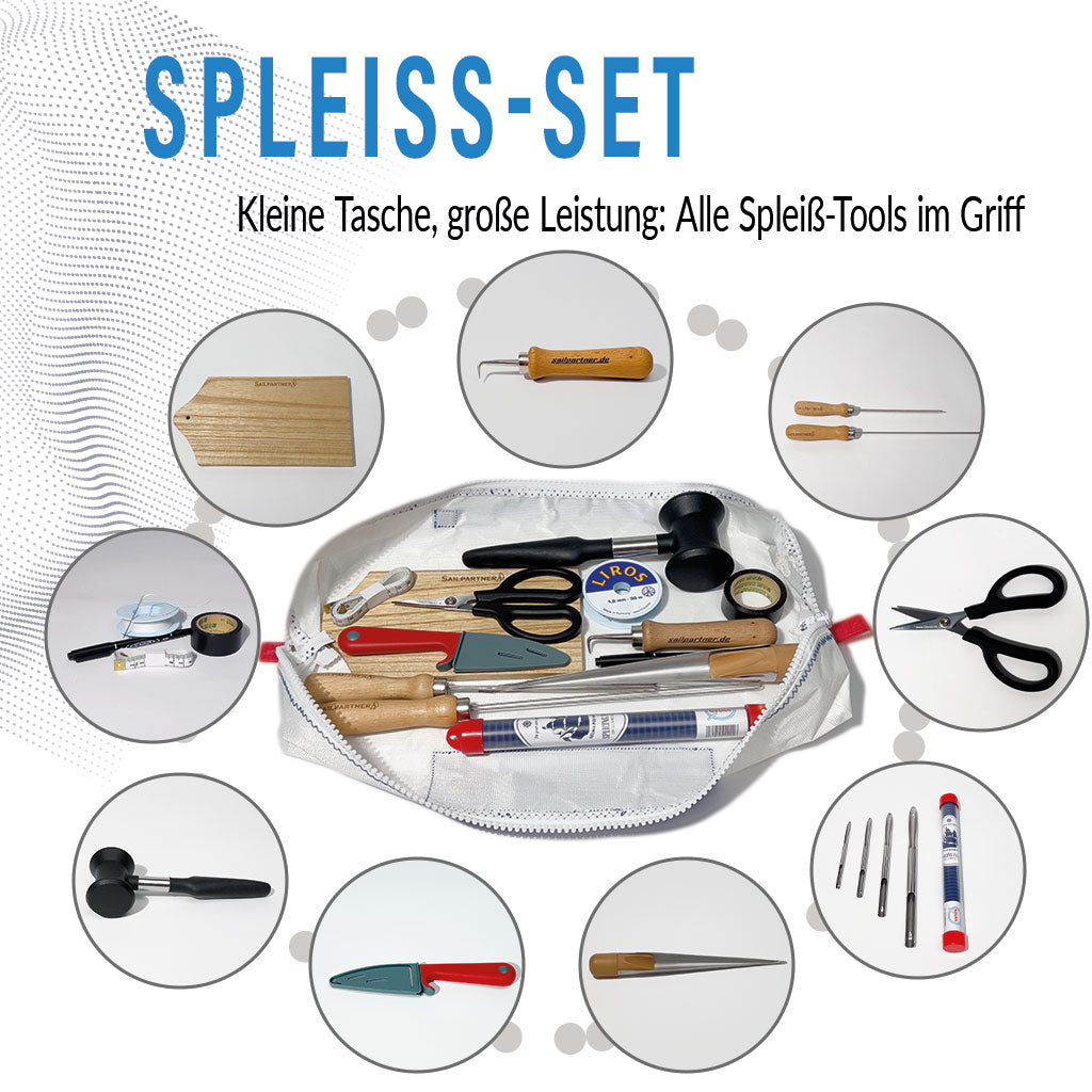 Spleiß-Set Profi-Edition mit detaillierter Übersicht aller enthaltenen Werkzeuge und Zubehörteile, bietet mehr als vergleichbare Sets von D-Splicer