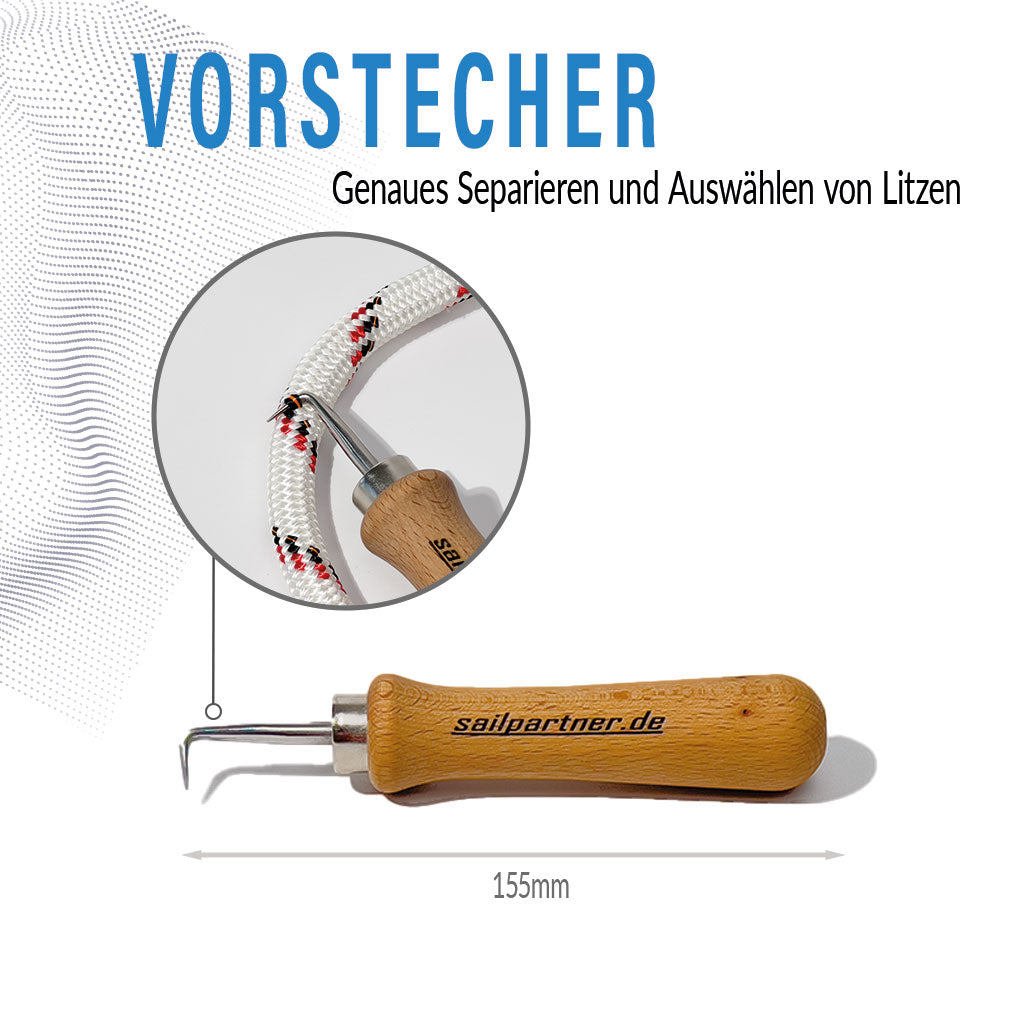 Detailaufnahme des Vorstechers mit Längenmaß – Effektives Herausziehen von Litzen, ideal für präzises Splice, im Vergleich zum D-Splice