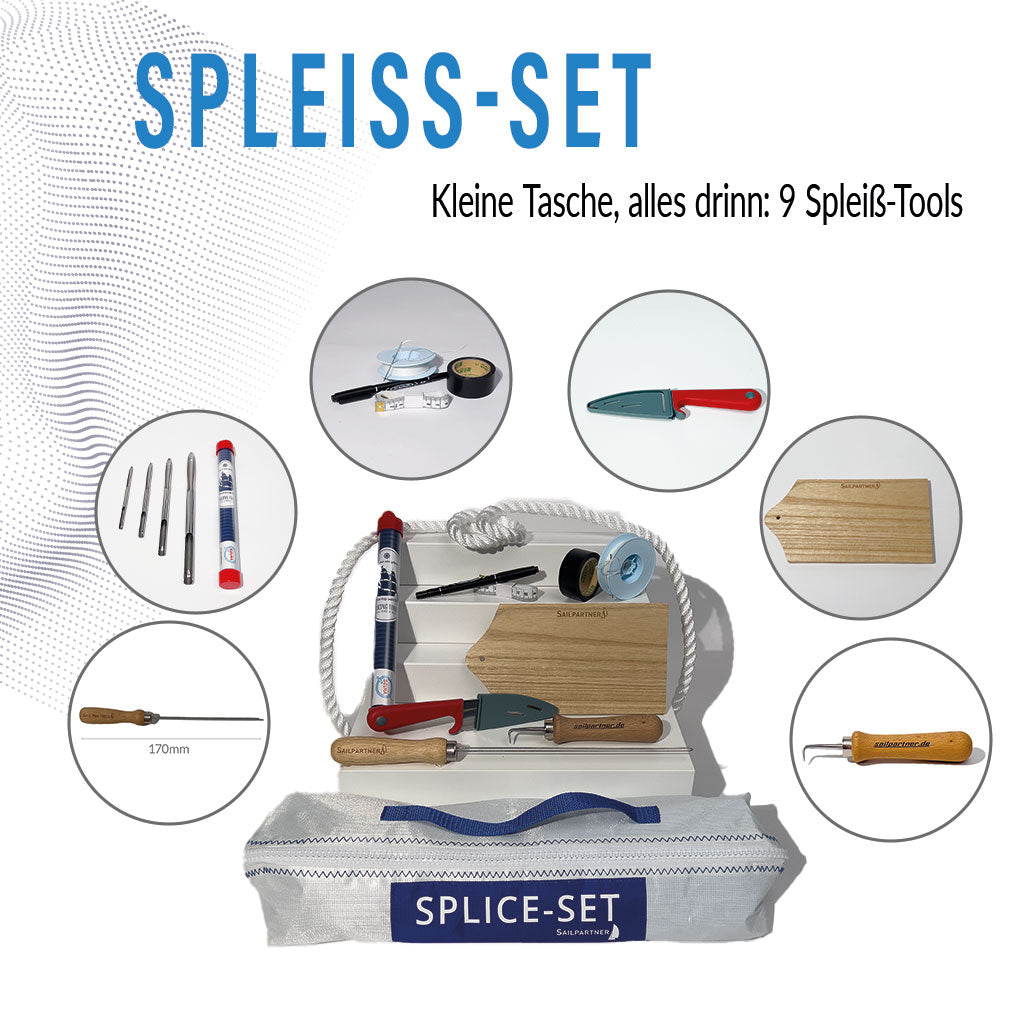 Spleiß-Set Basic-Edition mit detaillierter Übersicht aller enthaltenen Werkzeuge und Zubehörteile, bietet ein wenig mehr als vergleichbare Sets von D-Splicer