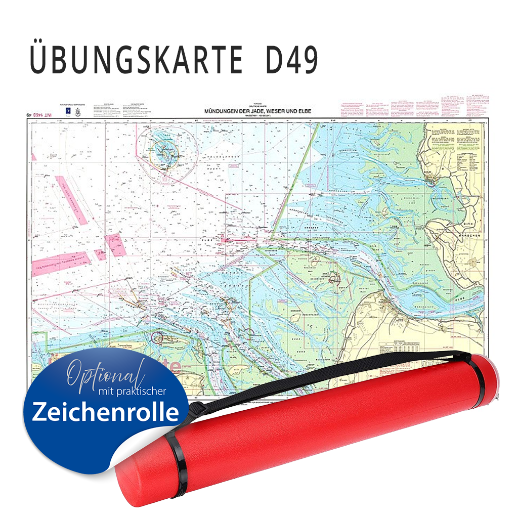 Navigationsübung mit Seekarte D49 und Zeichenrolle für SBF See und SKS