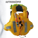 Ausgelöster Auftriebskörper der Crewsaver Ergofit 290 Rettungsweste mit hoher Sichtbarkeit und 290N Auftrieb
