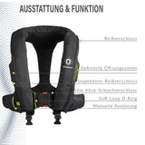 Details der Crewsaver Ergofit 290 mit Öffnungszonen und Inspektions-Reißverschluss