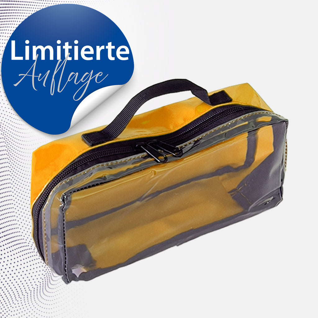 Modultasche Bordorganisation aus Plane in Gelb mit transparentem Sichtfenster