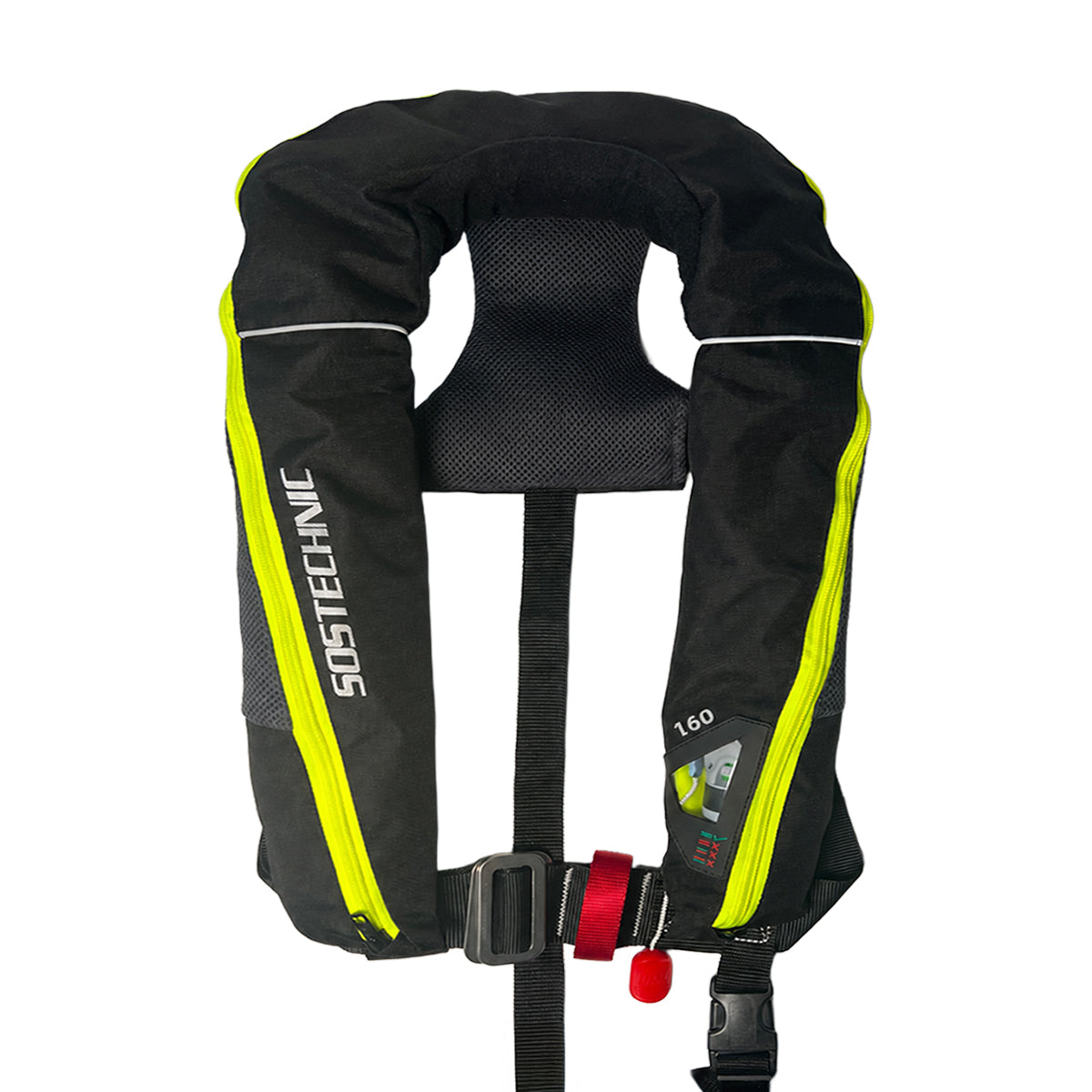 SOSTECHNIC AERO 160 Automatik-Rettungsweste in Schwarz Gelb mit leichtem Design und hohem Tragekomfort