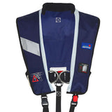 ollautomatische Rettungsweste California Professional mit 300N Auftrieb. Einfaches Anlegen dank leichtem Verschluss und Einstellschnallen. Integrierter Lifebelt mit 2 D-Ringen, Nackenfleece, Reflexstreifen, doppelter Schrittgurt, Sichtfenster und PRO SENSOR ELITE Automatik